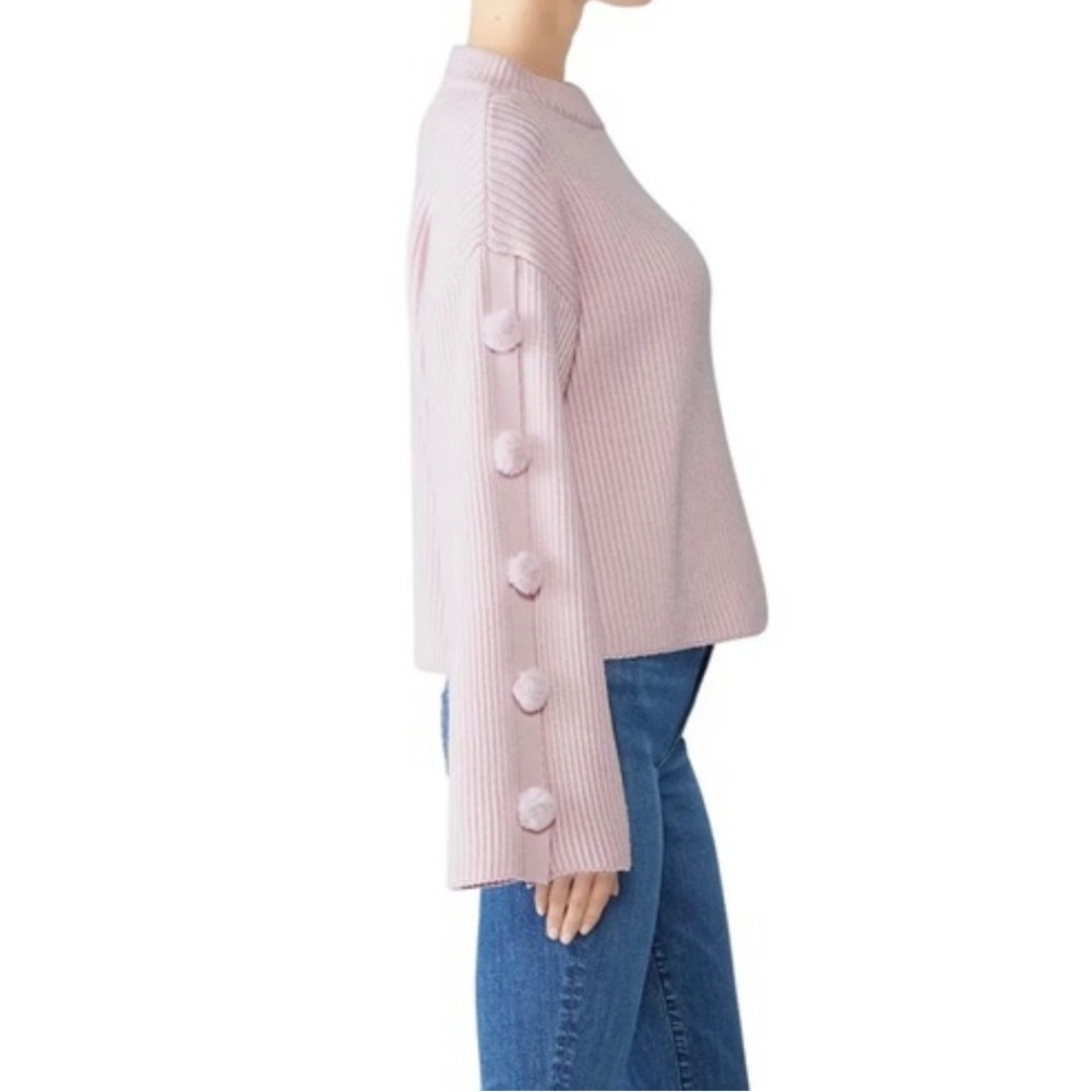 Milly Lavender Sweater pom pom bell sleeve wool blend knit size small - Picture 3 of 8
